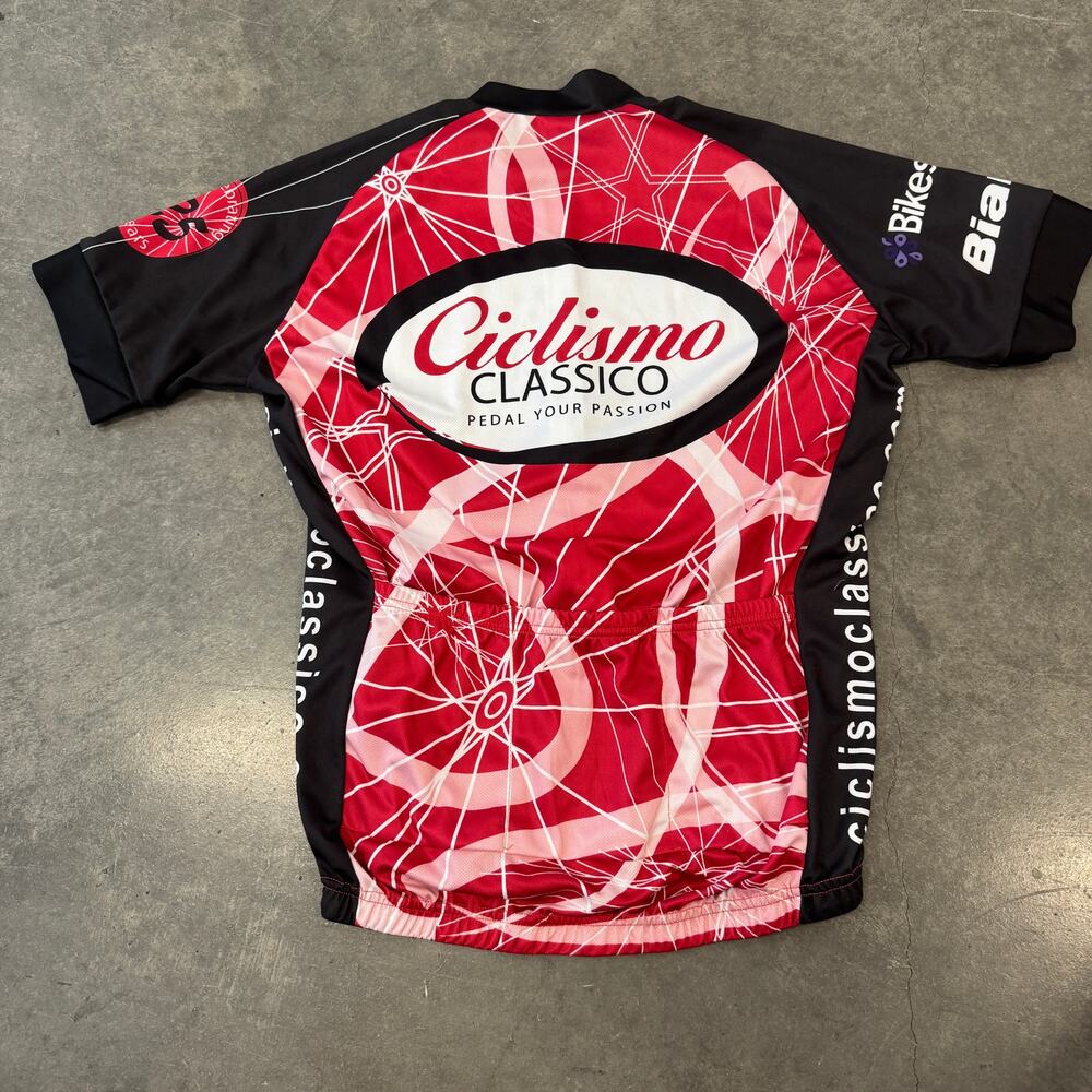 Vintage Y2K Ciclismo Classico Cycling Bike Jersey Red Black XL - Picture 2 of 5